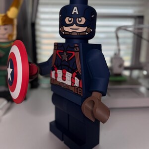 16 Inch Captain America Figure | Large 3D Printed Marvel Collectible | The First Avenger Statue | Marvel Fan Art Display image 7