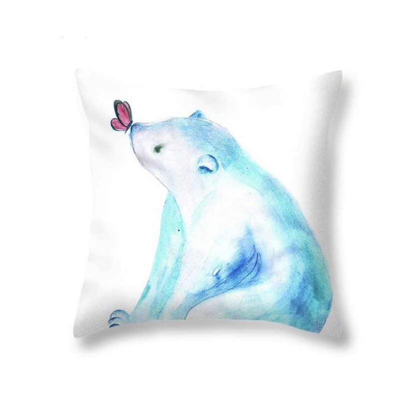 Throw Pillow. Pillows. Polar Bear. Home Decor. Kids Room Etsy