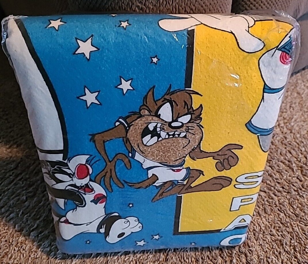 Vintage Space Jam Twin Flat & Fitted Sheet & Pillow Case