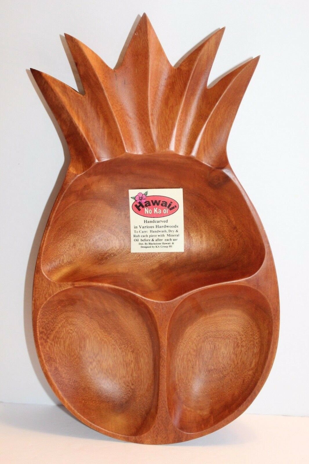 Vintage Hand Carved Wooden Pineapple Divided Serving Dish Tray Etsy UK