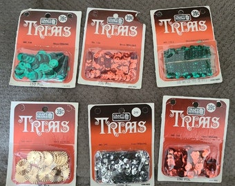 Vintage Craft House Sequins Trim Lot, MCM Ornament Costume Supplies