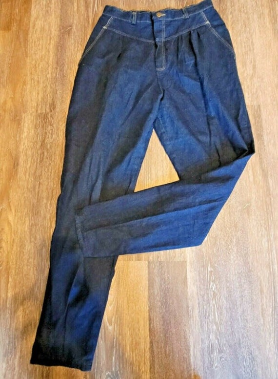 Vintage Wrangler Jeans: 80s Dark Wash, High Waisted, Tapered Leg