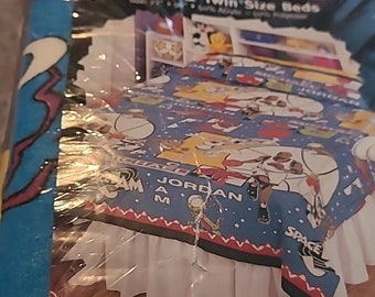 【and】スペースジャム マイケル・ジョーダン ブランケット RARE VINTAGE SPACE JAM Michael Jordan Bugs Bunny 100% Cotton