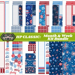 Kit de adesivos para planejador imprimível Firecrackers - Classic Happy Planner (HP), Cricut