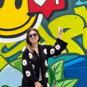 Handmade Granny Square Crochet Cardigan: Custom Cotton Blend