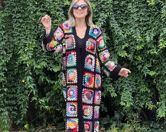 PİCASSO CROCHET CARDIGAN hand made grannysquare