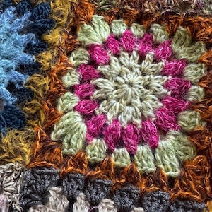 Handmade Mohair Granny Square Crochet Cardigan