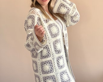 CROCHET CARDIGAN hecho a mano Cuadrados de la abuela