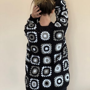 Granny Square Crochet Cardigan: Custom Cotton Blend Knit