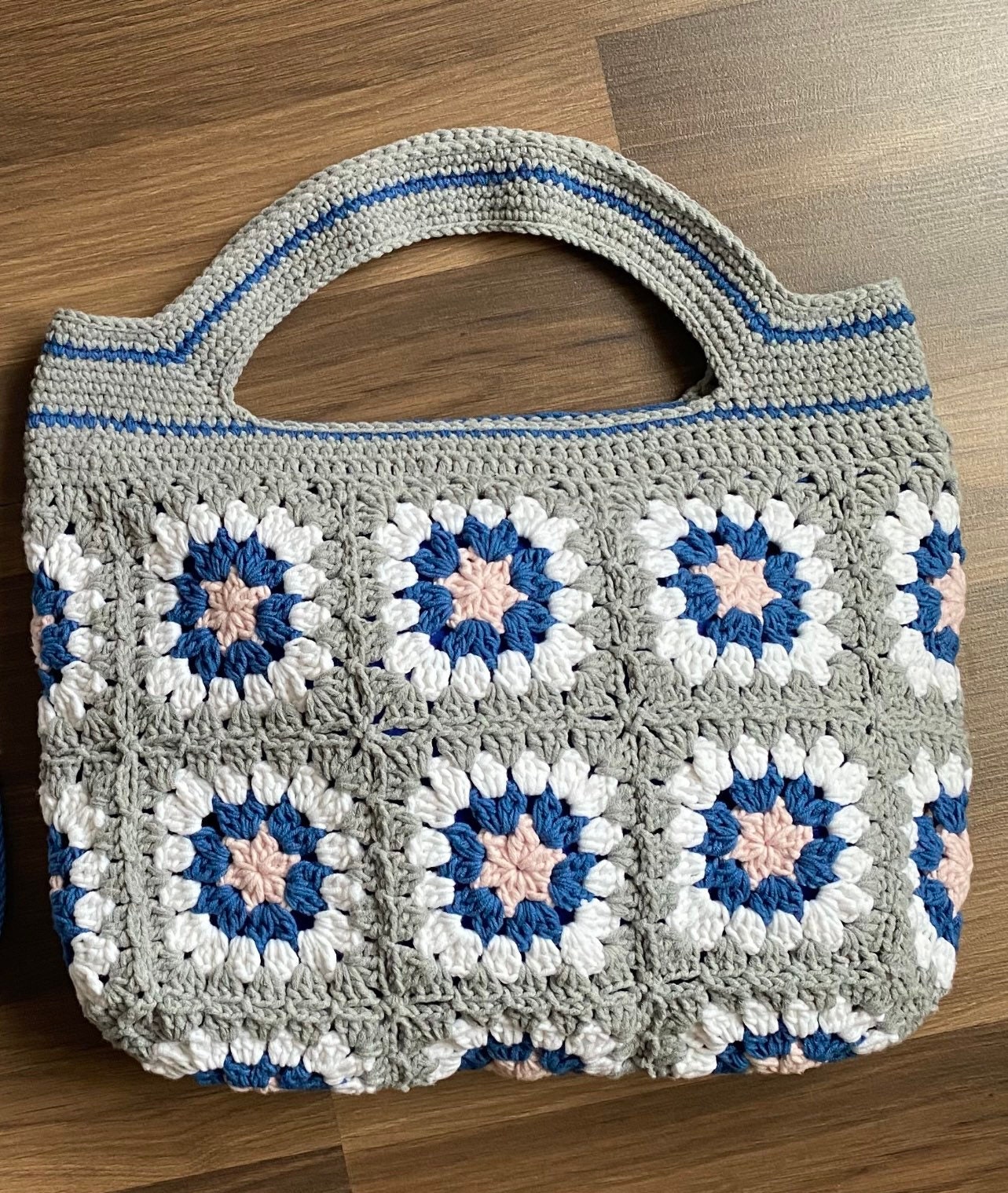★TOUT Y EST★ Crochet Knit Bag Blue OI2A1MBA50BLA Navy Blue Handbag,crochet Handbag,handmade Crochet Bag