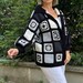 Crochet Koi Fish Lotus Pattern Print Women Casual Bomber Jacket