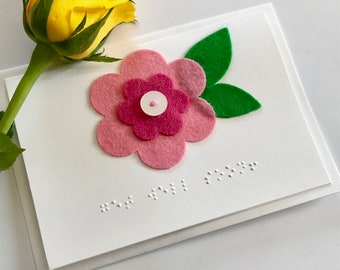Flower Braille Get Well Soon card