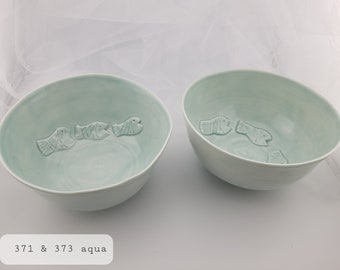 Porcelain bowls, set of two, soup bowl, celadon glaze