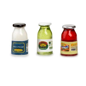 Miniature Condiment Jars, 3 Pieces