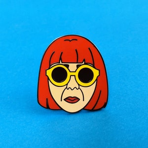 Yayoi Kusama enamel pin /// artist inspired badge patches Japanese feminist surreal pop art dots spots mental health sunglasses gift