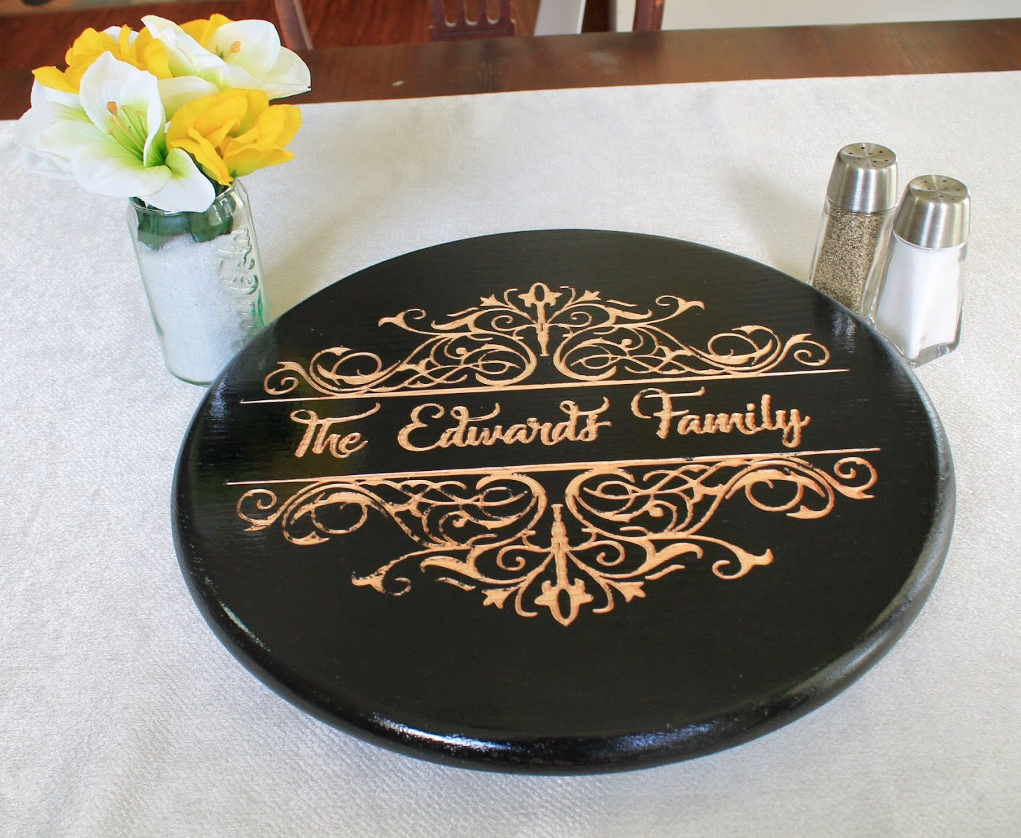 Lazy Susan Personalized Engraved Custom Order Kitchen Table Etsy
