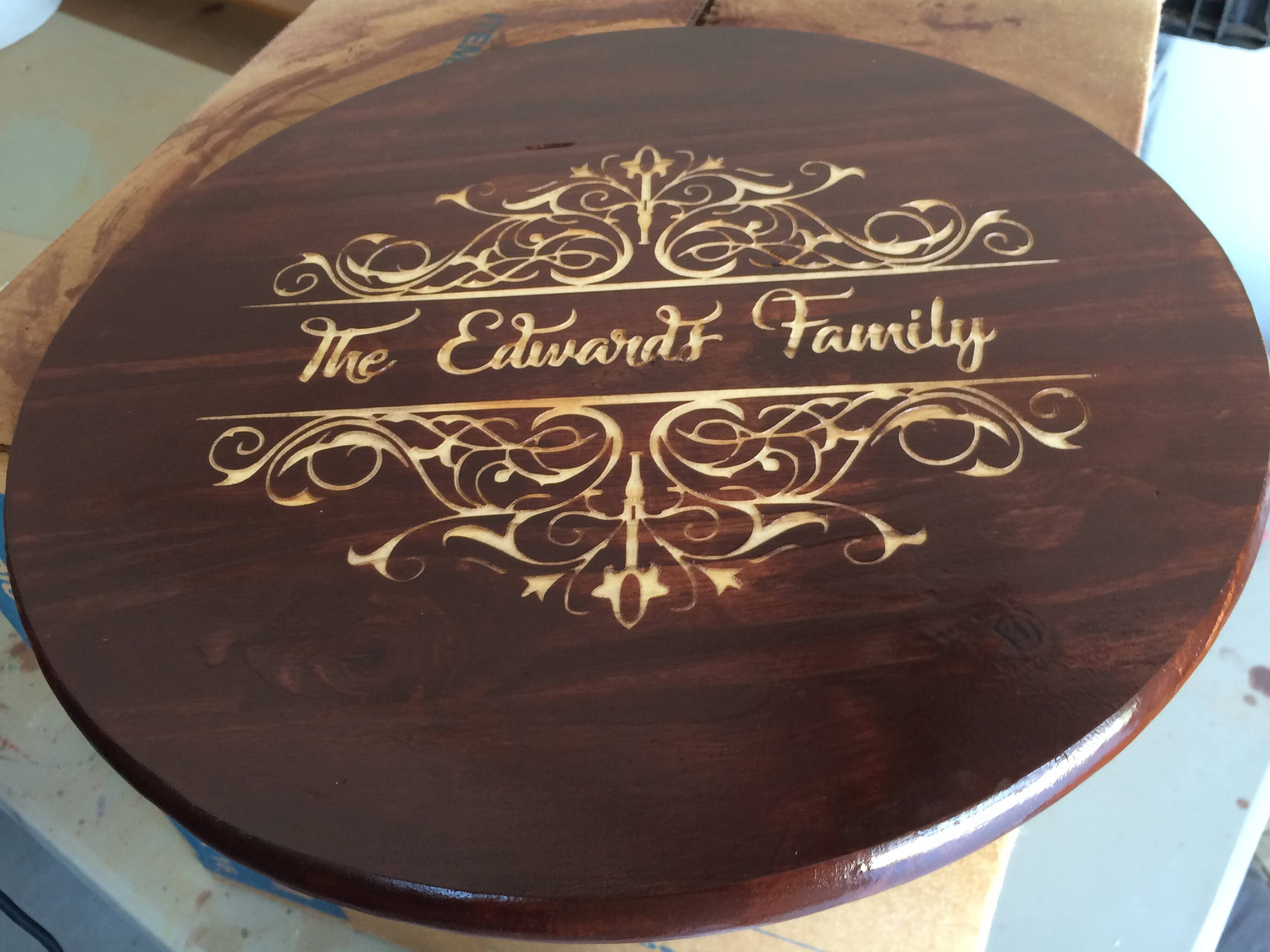 Lazy Susan Personalized Engraved Custom Order Kitchen Table Etsy
