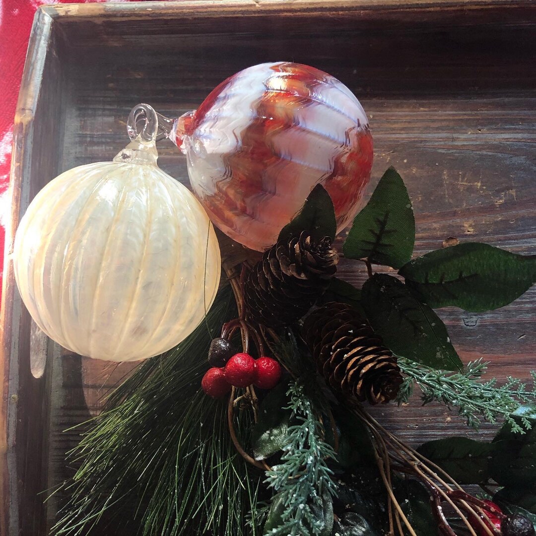 Hand Blown Glass Ball Ornaments Etsy
