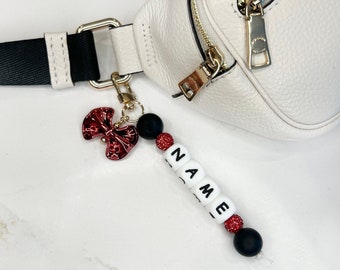 Minnie Mouse Inspired Keychain - Disney Inspired Keychain - Disney Inspired Luggage Tag - Personalized Keychain - Name keychain