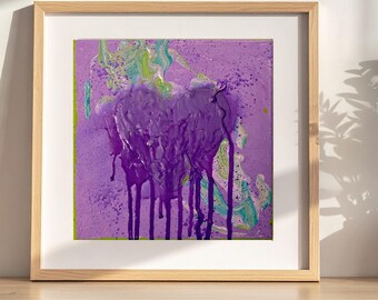 Bleeding Purple Acrylic Painting 8x8