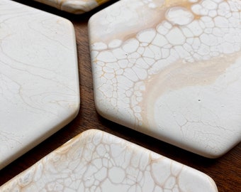 White Gold Coasters (set of 4)