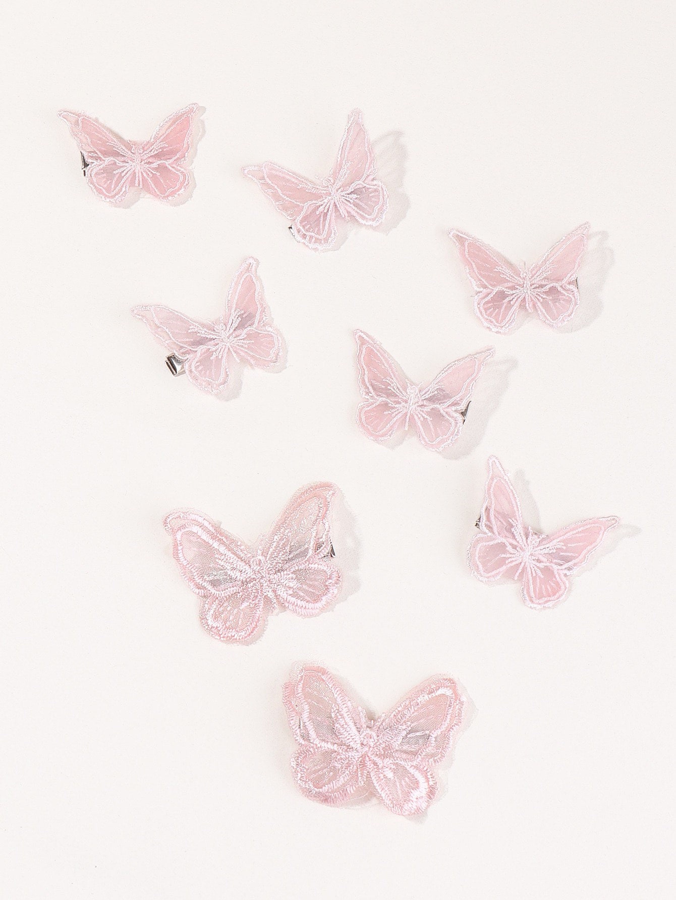 Pinky Pink Butterfly Clips 8 Pcs Etsy