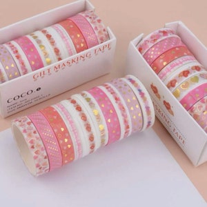 Pack De 20 Rollos De Washi Tape Valentine - 15 Mm Ancho, 4 M Largo, Diseños Amor, Para Scrapbooking