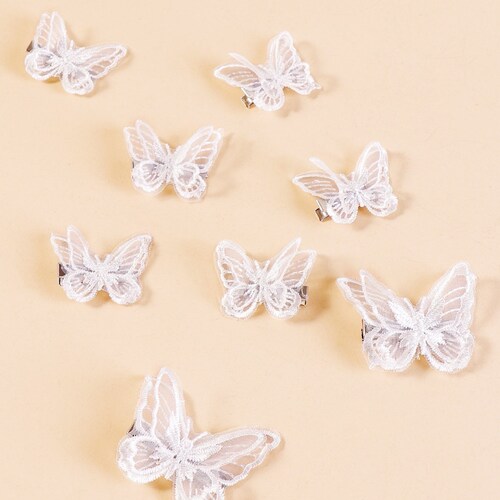 Pinky Pink Butterfly Clips 8 Pcs Etsy
