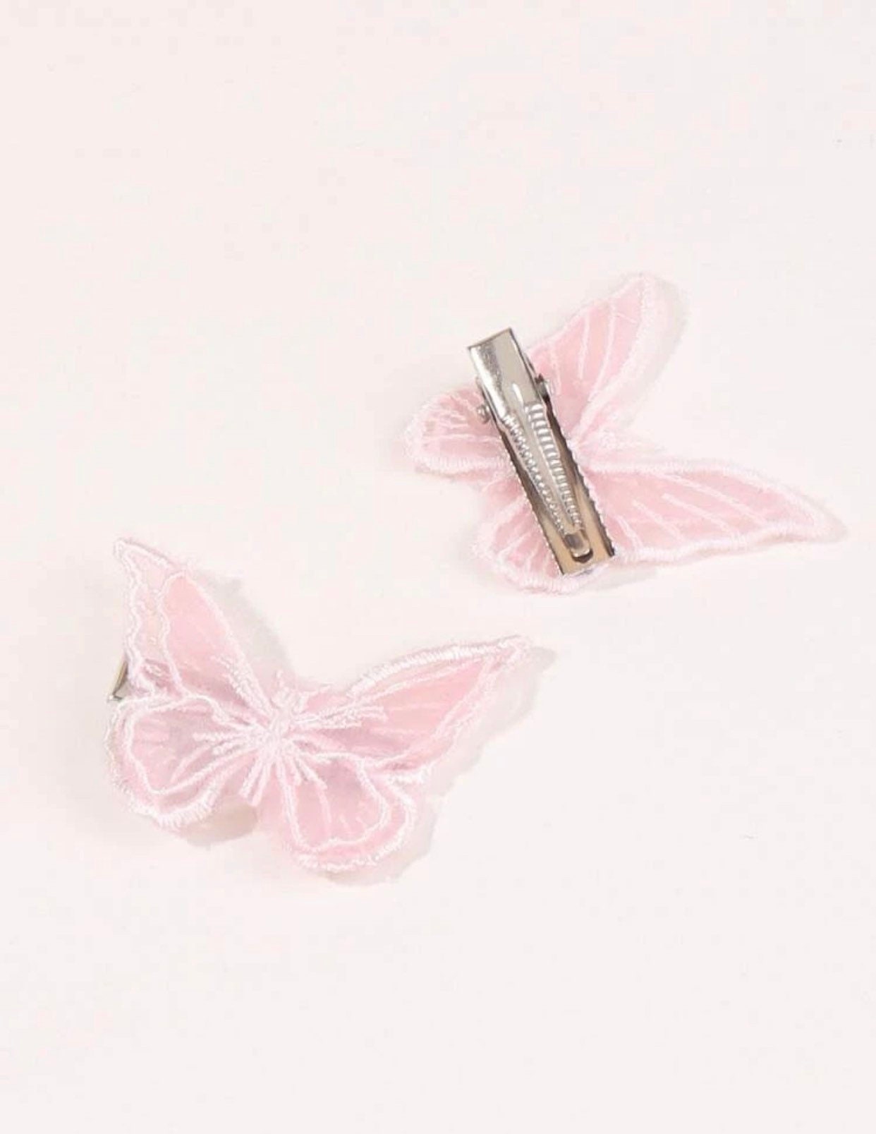 Pinky Pink Butterfly Clips 8 Pcs Etsy