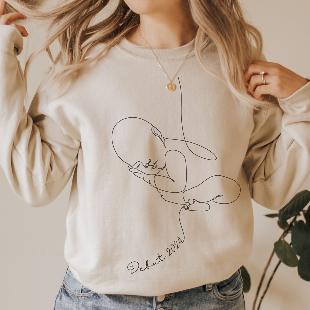 Funny Pregnant Sweatshirt Pregnancy Sweater Baby Announcement Shirt Mom