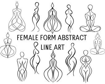 Abstract Female Body Line Art, Simple Woman SVG, Decorative Line Art Printable, Abstract Female Form Clipart