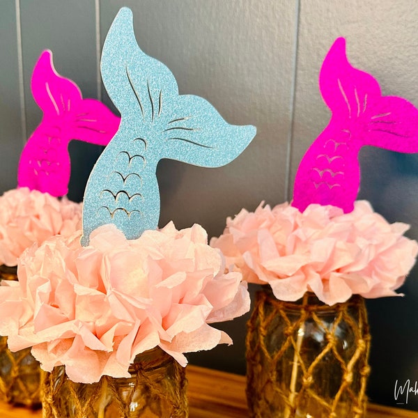 Mermaid Centerpiece DIY, Mermaid Party, Mermaid Table Decorations, Mermaid Birthday Party, Mermaid Tail Decor