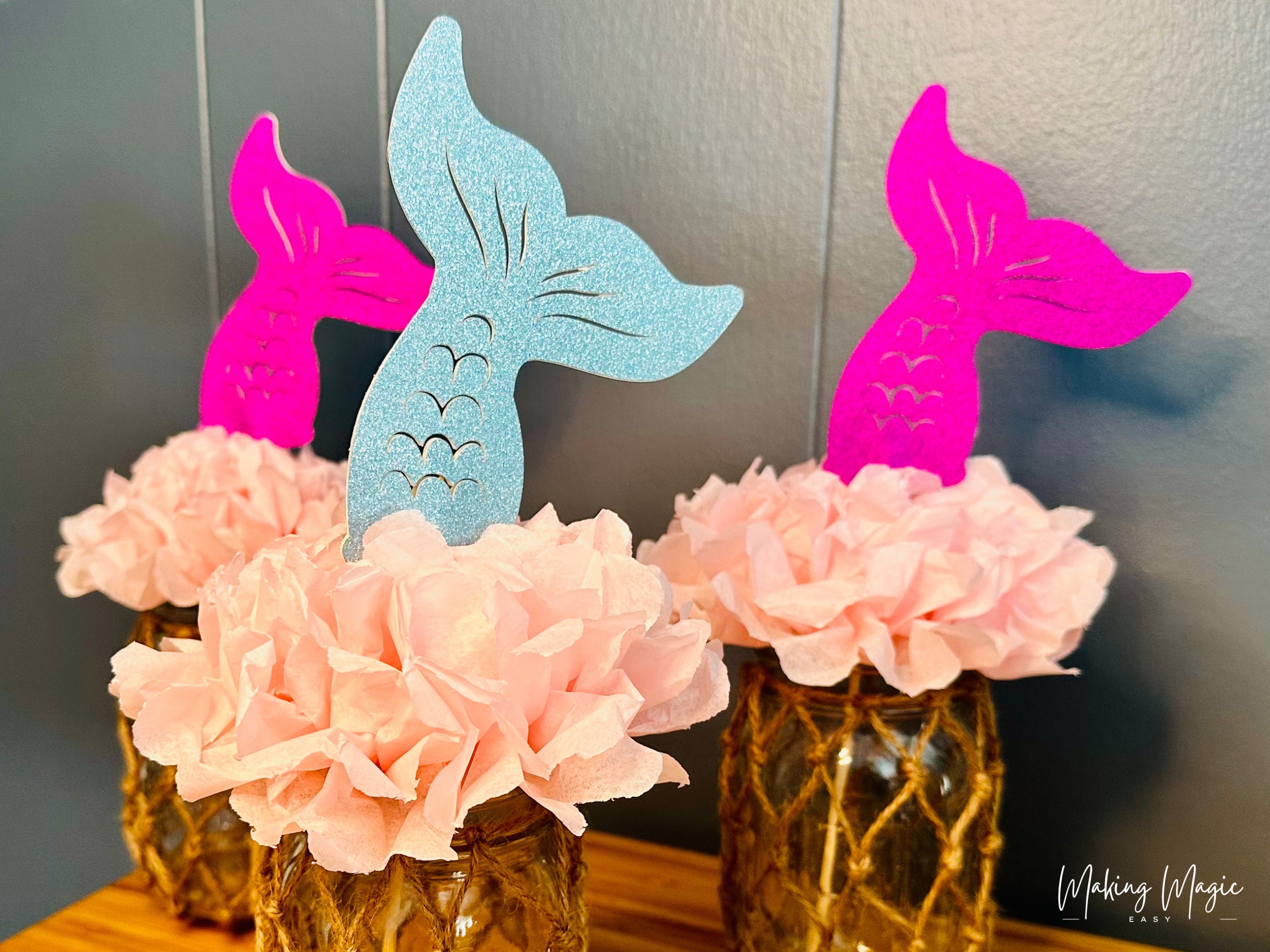 Mermaid Centerpiece DIY, Mermaid Party, Mermaid Table Decorations