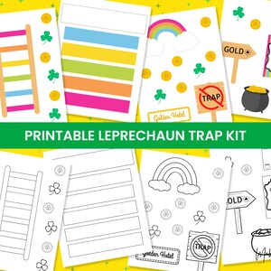 Kit de piège à lutins à imprimer, bricolage, travaux manuels de la Saint-Patrick, activité pour enfants de la Saint-Patrick, appâts pour lutins, pot en or