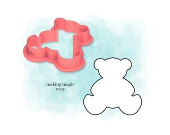 Teddy Bear Cookie Cutter, STL File Instant Download, STL Cookie Cutter Digital Download, Baby Shower Cookie Cutters