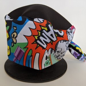 Graffiti Print adjustable scrub cap, Tie Back Hat, mens scrub cap,  chemo cap, surgical cap, chef hat, bamboo moisture wicking hat