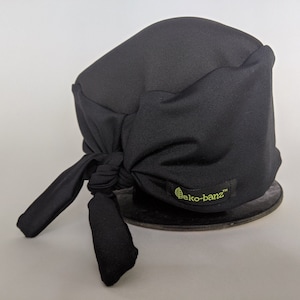Solid Black scrub cap, surgical hat, stretchy, chemo cap, chef hat,Black hat, medical cap,man scrub cap,woman scrub cap, tie back hat,bamboo