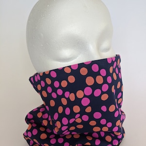 Polka dot face mask, women’s full face mask, full face covering,neck gaiter,cloth mask,reusable face mask, stretchy ladies mask,bamboo mask