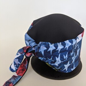 Rot, weiß und blau OP-Haube, Tie Back Hat, chirurgische Haube, Verbandsmütze, Krankenschwester Hut, Chemische Mütze, Chemische Reinigung