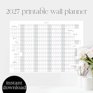 Väggkalender 2027, utskrivbar kalender, familjekalender, justerade helger, årsplanerare 2026 A0 A1 A2 A3, skolplanerare, linjär