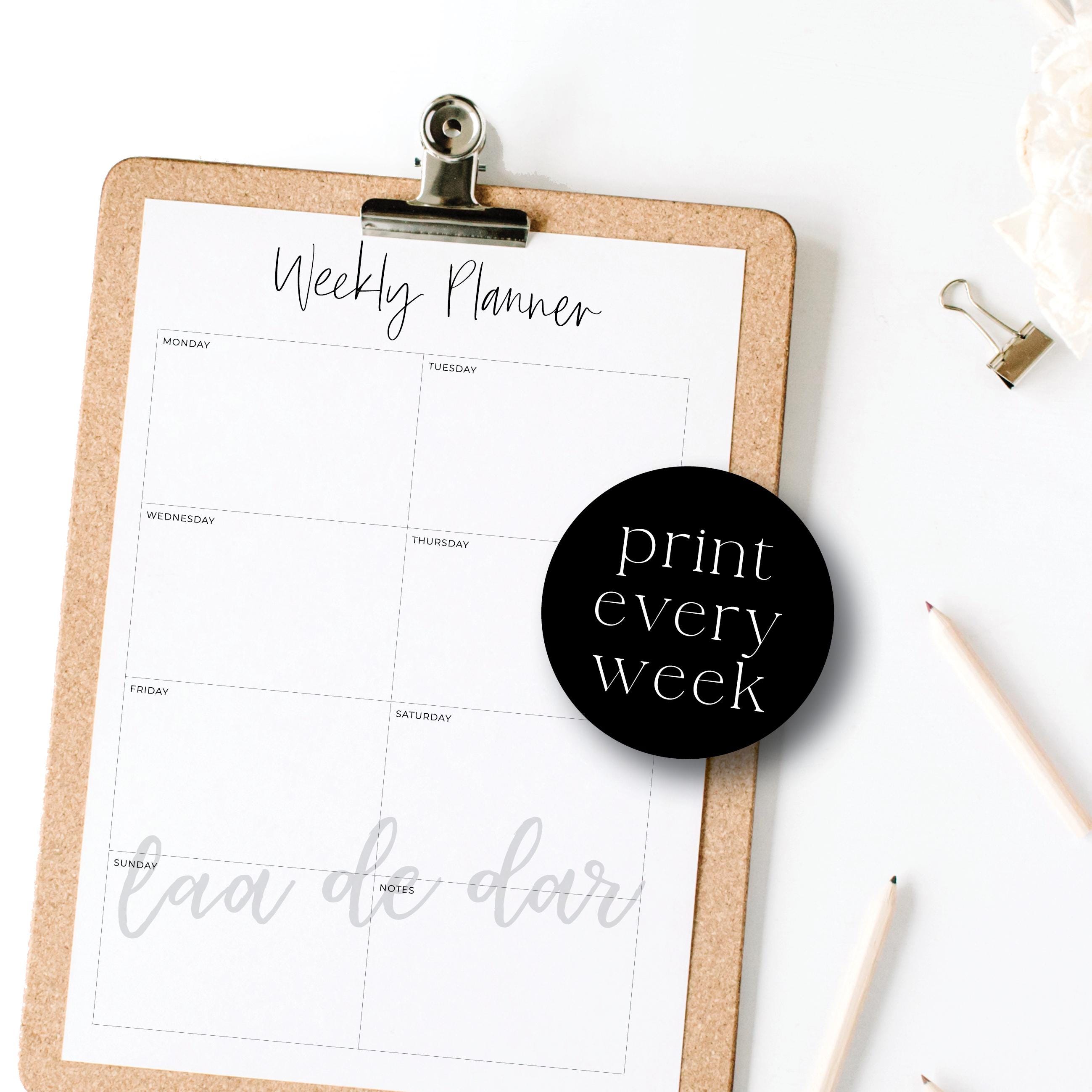 Weekly A4 Planner, Printable Planner, to Do List Planner, Print at Home ...
