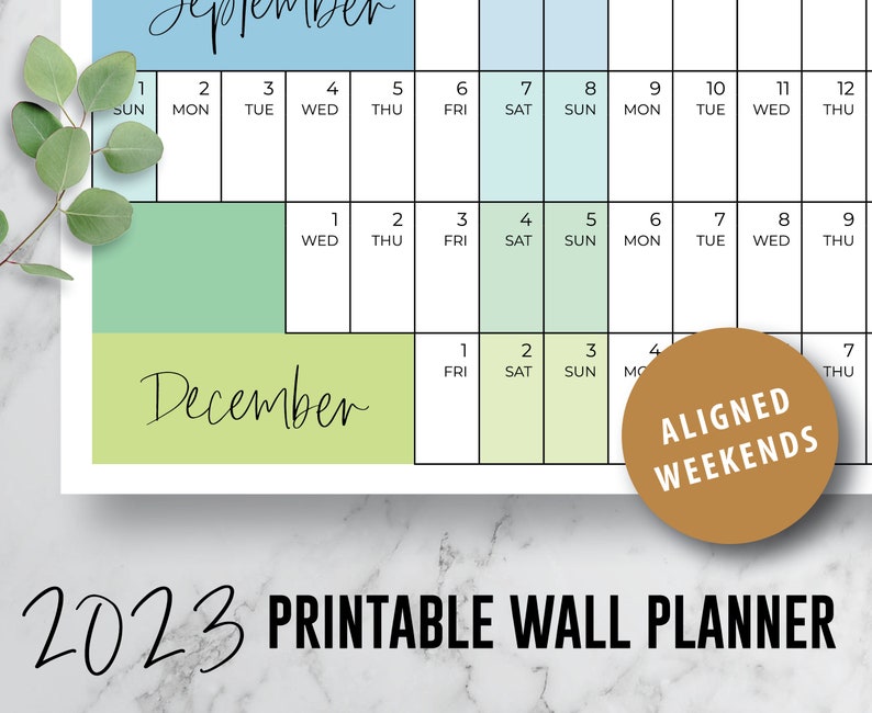 2023 Wall Planner Printable Calendar Rainbow Family Etsy Canada