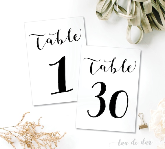 5x7 And 4x6 Table Numbers 1 30 Instant Download Printable Etsy