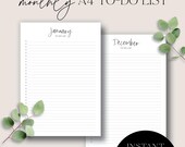 A4 Monthly To-Do List Printable Planner (PDF)