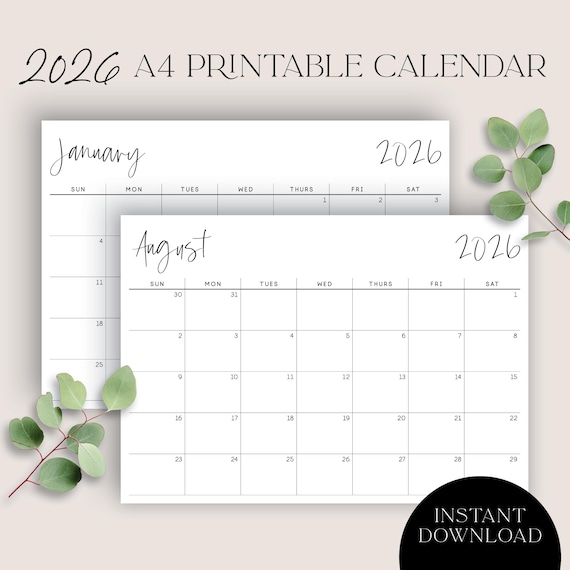 Ouligay Calendrier Mural 2026 - Grand Format - 28 X 22 Cm