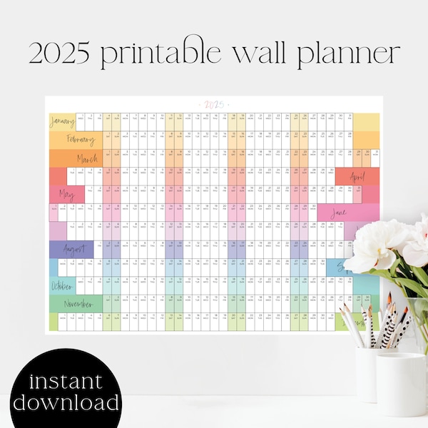 2025 Printable A1 Wall Planner Etsy