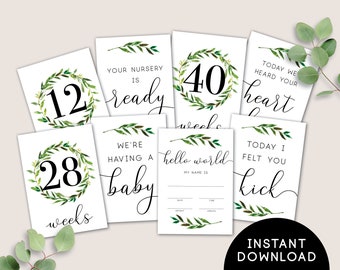 Biglietti stampabili per le tappe della gravidanza x28 / Biglietti per le tappe e i momenti importanti / Ghirlanda / Futura mamma / Futura mamma / Regalo per la gravidanza / Neonato