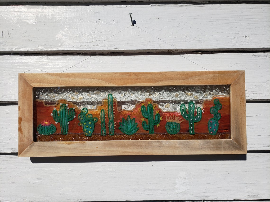 Crushed Glass Resin Window /wall Decor Recycled Stained Etsy