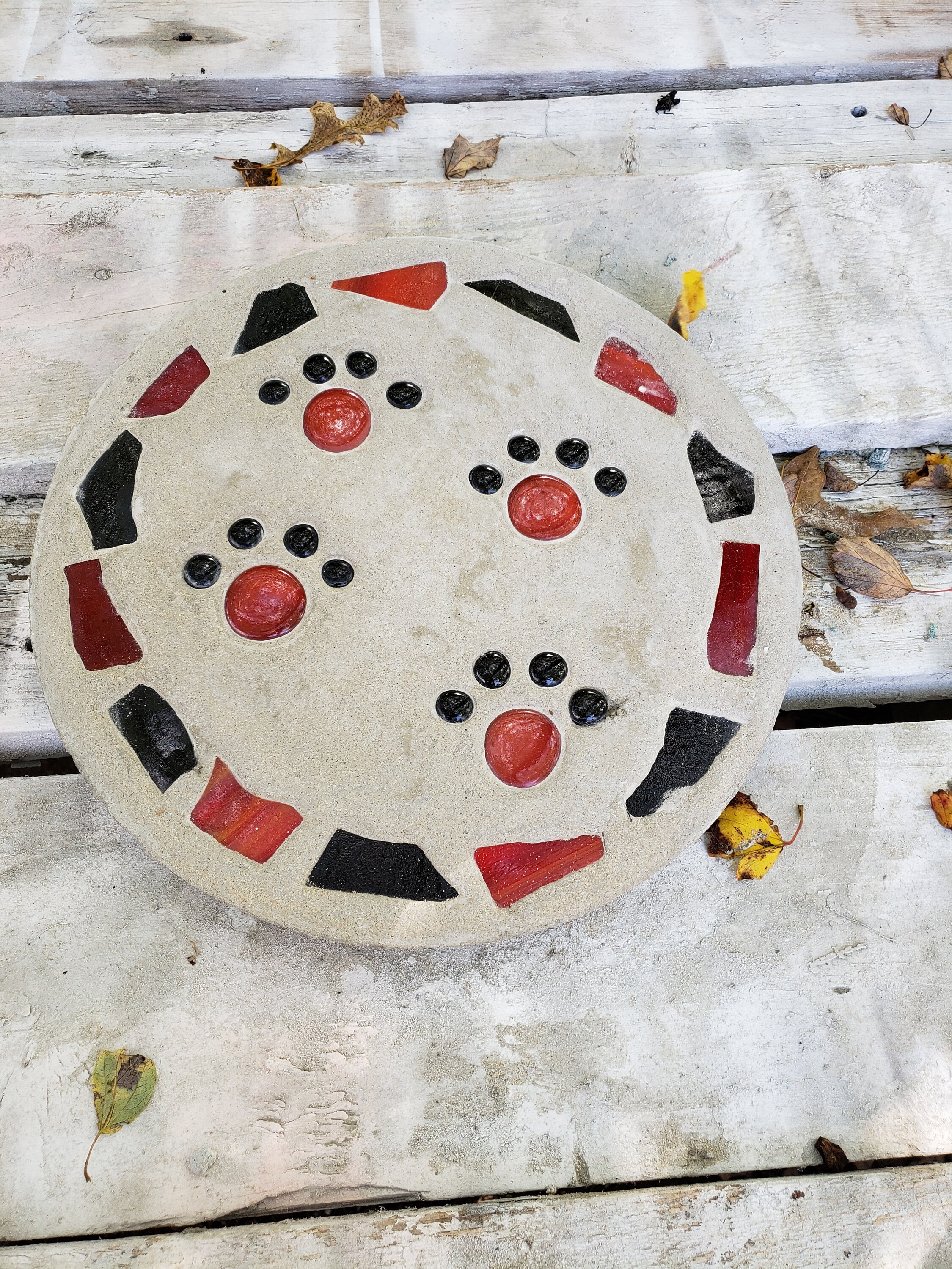 Paw Prints Stepping Stone 14 Solid Concrete Stained | Etsy