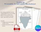 Iceberg Editable & Printable Worksheet and Reflection Journal Page